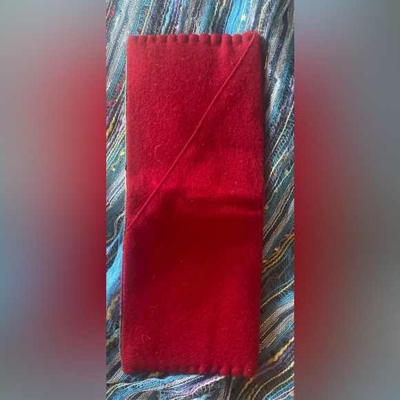 Handcrafted red small wallet. Measures approximately 4 x 3 1/2” NWOT - Picture 2 of 6